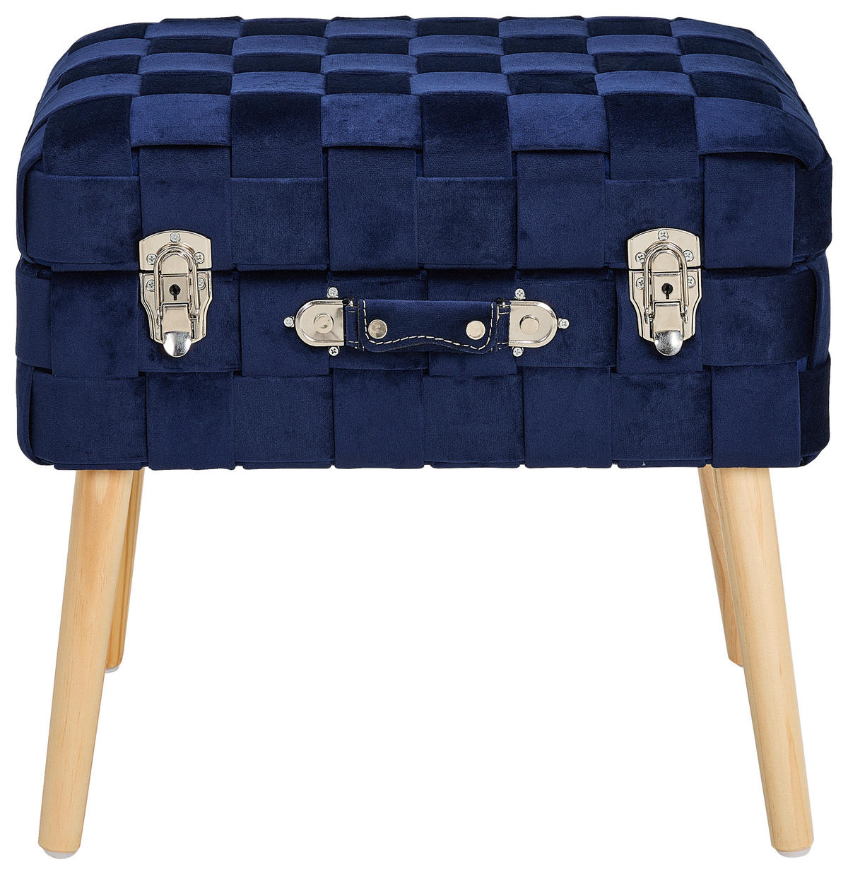 TABURET, dřevo, textil, kompozitní dřevo, 52/47/37 cm - přírodní barvy/tmavě modrá, Trend, dřevo/kompozitní dřevo (52/47/37cm) - Xora