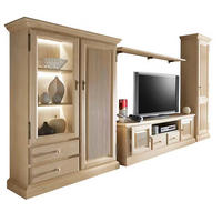 WOHNWAND 4-teilig  in Beige  396/217/47 cm  - Beige, Design, Holz (396/217/47cm) - Livetastic