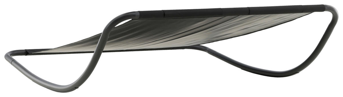 SONNENLIEGE 180/48/200 cm  - Schwarz, KONVENTIONELL, Textil/Metall (180/48/200cm) - Gardenson