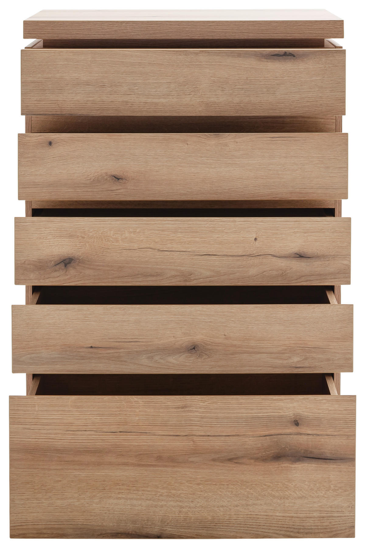 KOMMODE , 75/116/40 cm, 5 Schublade(n)  - Eichefarben, Design, Holzwerkstoff (75/116/40cm) - Livetastic