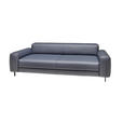 3-SITZER-SOFA in Leder Dunkelblau  - Anthrazit/Dunkelblau, Design, Leder/Metall (230/70/109cm) - Johann Jakob