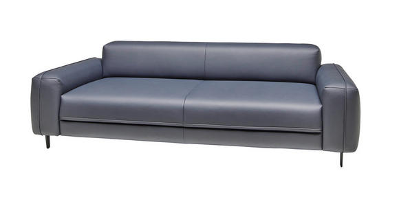 3-SITZER-SOFA in Leder Dunkelblau - Anthrazit/Dunkelblau, Design, Leder/Metall (230/70/109cm) - Johann Jakob