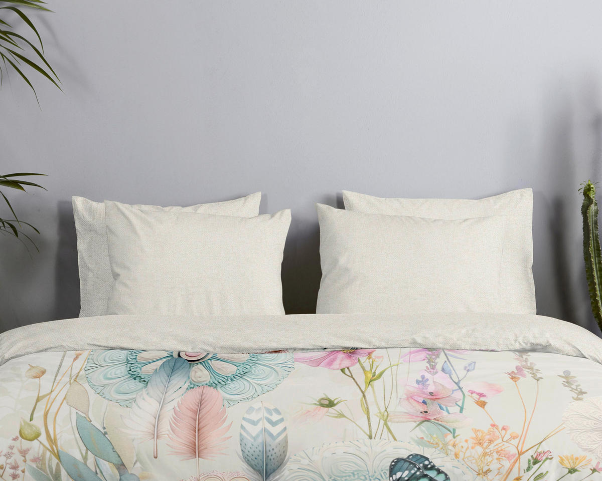 BETTWÄSCHE HIP Satin, Makosatin 140/200 cm  - Multicolor/Creme, Basics, Textil (140/200cm)