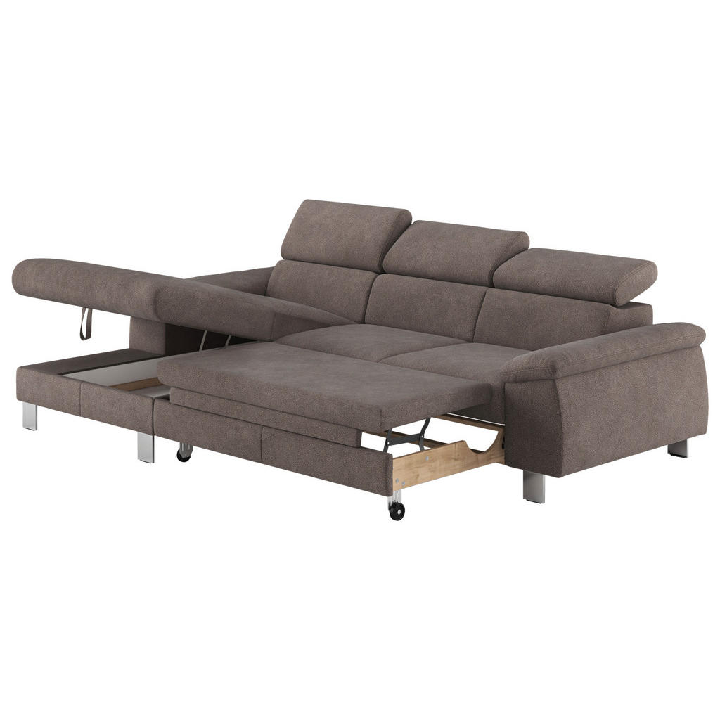Thumbnail - Livetastic Ecksofa, Dunkelgrau, Textil, 3-Sitzer, Ottomane links, L-Form, 244x166 cm, Made in EU, seitenverkehrt erhältl...