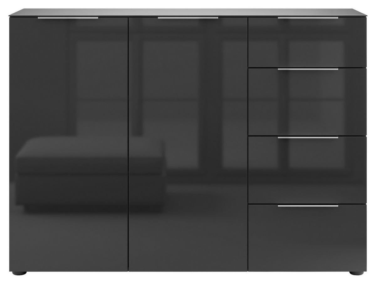 SIDEBOARD Style  in 135/99/40 cm  - Chromfarben/Anthrazit, Basics, Glas/Holzwerkstoff (135/99/40cm)