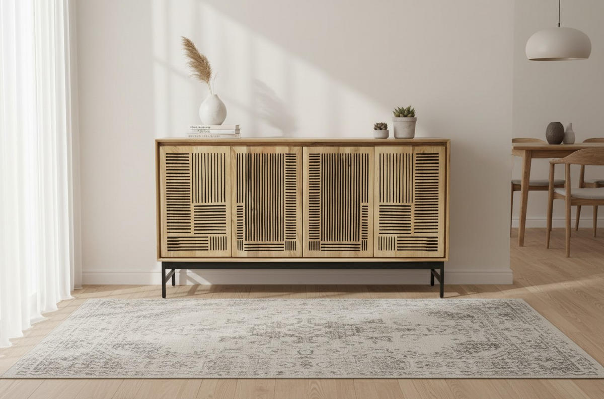 SIDEBOARD  160/85/40 cm  - Schwarz/Akaziefarben, KONVENTIONELL, Holz/Metall (160/85/40cm) - Livetastic