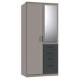 KLEIDERSCHRANK  in Graphitfarben, Grau  - Schwarz/Graphitfarben, KONVENTIONELL, Glas/Holzwerkstoff (90/199/58cm) - Carryhome