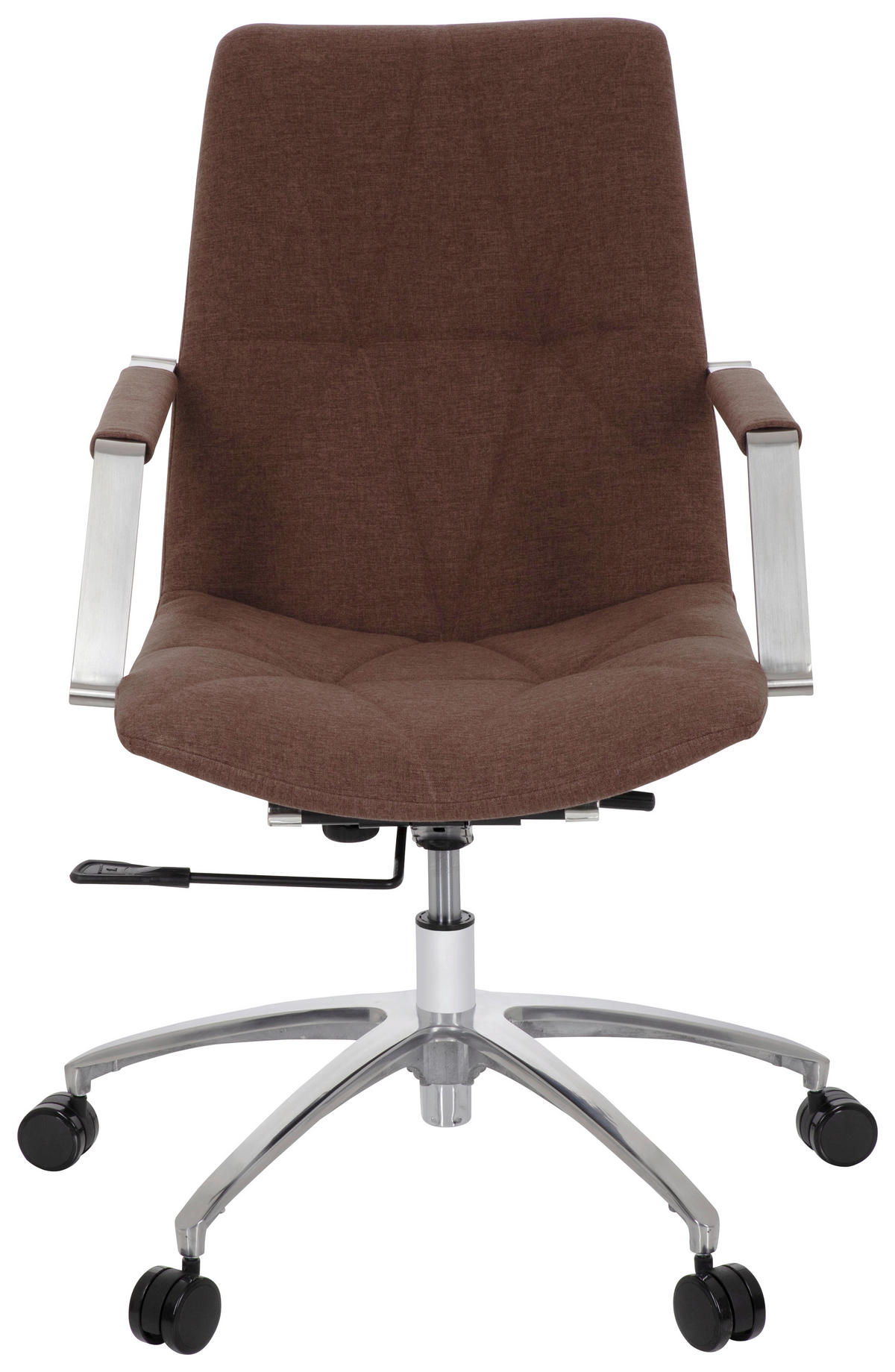 VRTLJIVI STOL tekstil rjava  - barve aluminija/rjava, Moderno, kovina/umetna masa (57/100/75cm) - MID.YOU