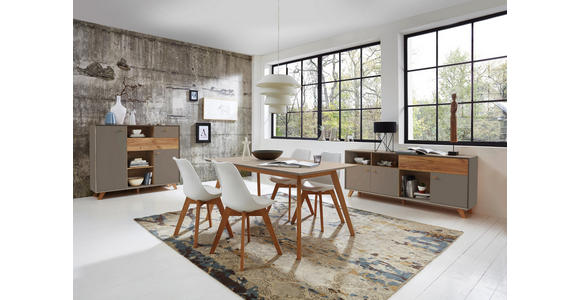 KOMMODE melaminharzbeschichtet Grau - Eichefarben/Grau, Design, Holz/Holzwerkstoff (142/120/41cm) - Linea Natura
