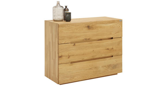 KOMMODE Wildeiche massiv geölt Eichefarben - Eichefarben, Natur, Holz (100/81/42cm) - Valnatura
