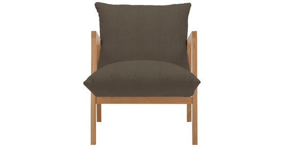 SESSEL in Webstoff Dunkelgrün  - Dunkelgrün/Eichefarben, Design, Holz/Textil (65/80/85cm) - Carryhome