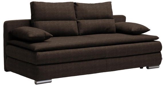 SCHLAFSOFA in Textil Braun, Silberfarben - Silberfarben/Braun, KONVENTIONELL, Kunststoff/Textil (207/94/90cm) - Venda