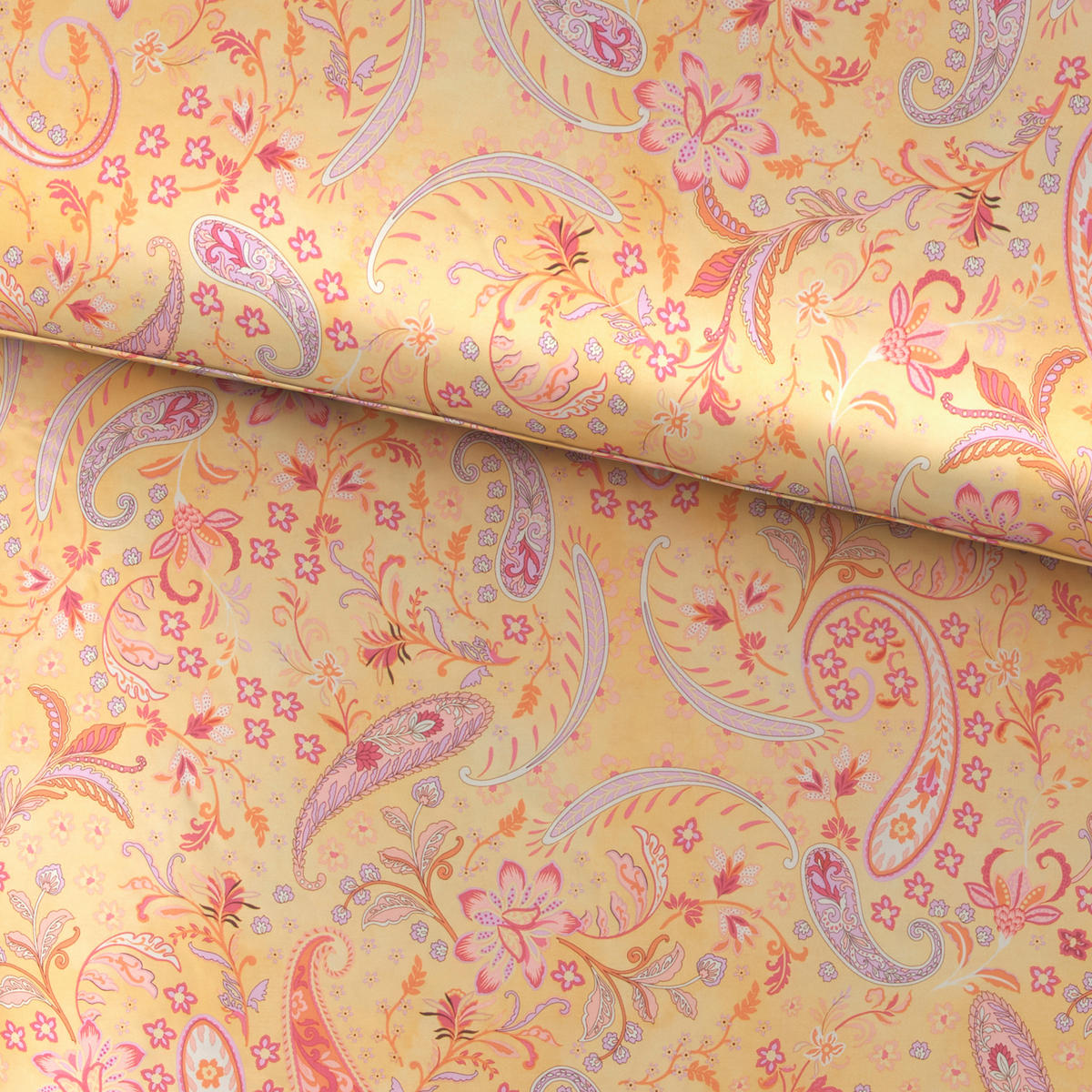BETTWÄSCHE Makosatin 140/200 cm  - Gelb, KONVENTIONELL, Textil (140/200cm) - Bassetti