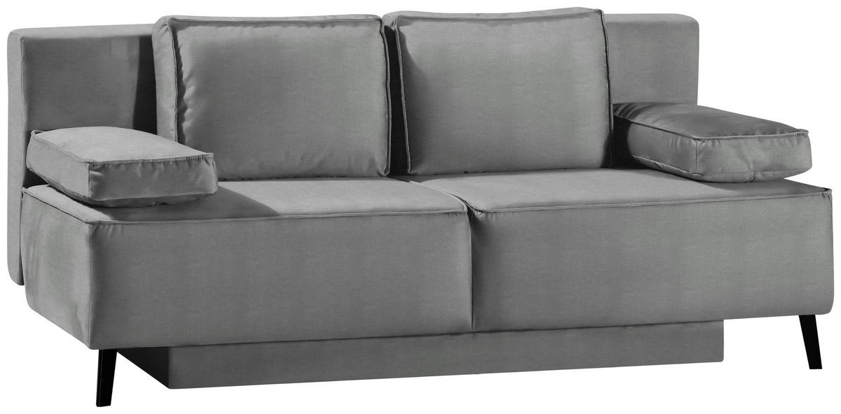 SCHLAFSOFA in Hellgrau  - Hellgrau/Schwarz, Konventionell, Textil/Metall (197/91/88cm) - Novel