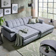 ECKSOFA  in Webstoff Blaugrau Rücken echt, Kopfteilverstellung  265/180 cm  - Blaugrau/Schwarz, Design, Textil/Metall (265/180cm) - Carryhome