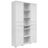 SKŘÍŇ NA ŠANONY, bílá, 122/199/37 cm - bílá, Konvenční, kompozitní dřevo/sklo (122/199/37cm) - Voleo