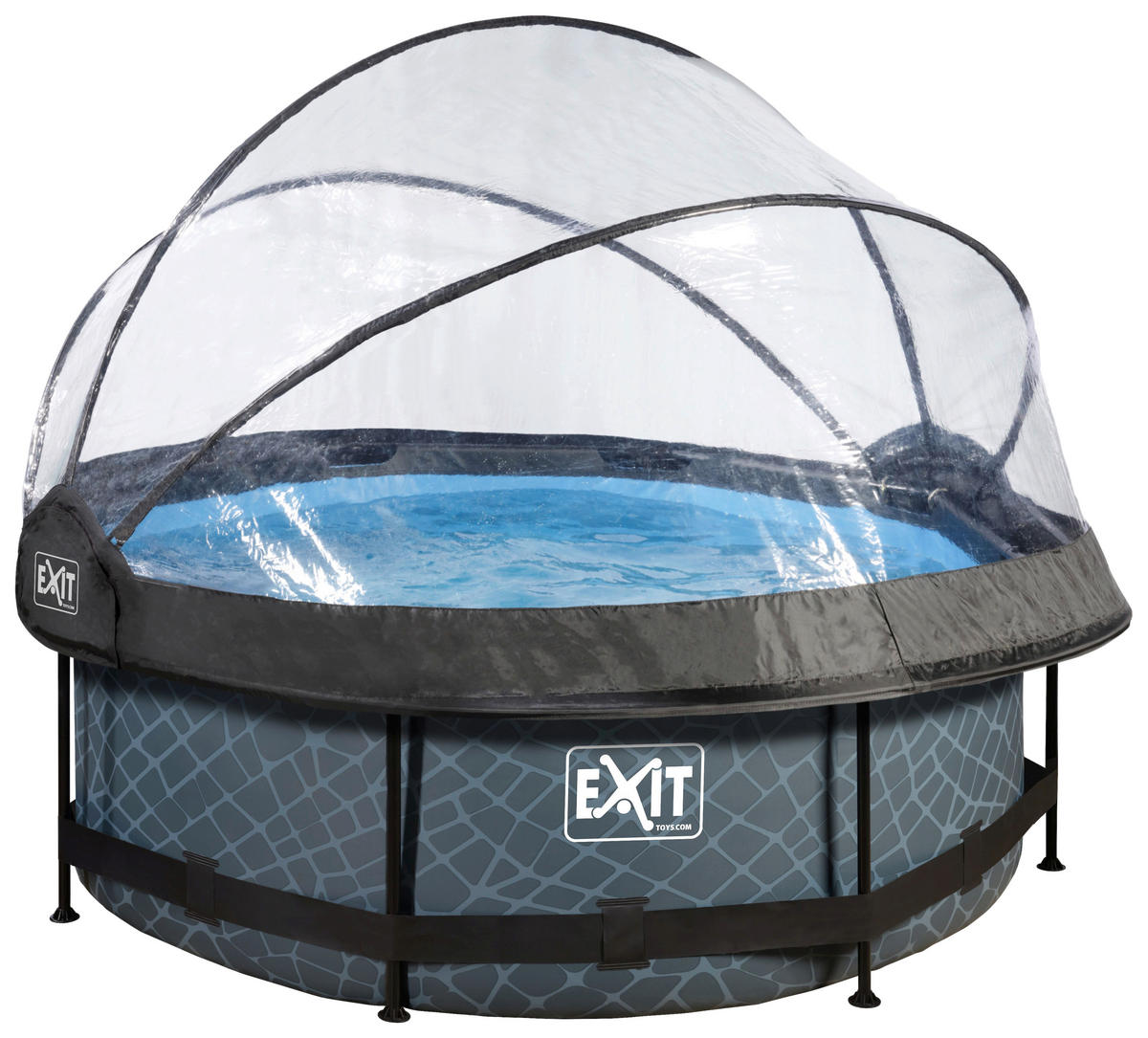 EXIT POOL STONE 244X76 244/76 cm  - Grau, KONVENTIONELL, Metall (244/76cm) - EXIT Toys