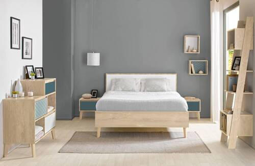BETT 140/200 cm  in Eichefarben  - Eichefarben/Buchefarben, MODERN, Holz (140/200cm) - MID.YOU