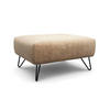 HOCKER in Textil Sandfarben  - Sandfarben/Schwarz, Design, Textil/Metall (90/70/46cm) - SENSOO
