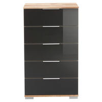 KOMODA, siva, barve hrasta  - barve kroma/siva, Design, kovina/umetna masa (49/102/41cm) - Carryhome