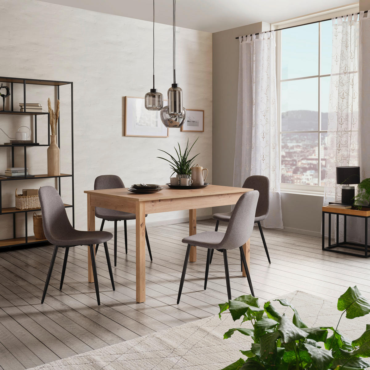 ESSTISCH Eiche Artisan rechteckig  ausziehbar  - Eiche Artisan, KONVENTIONELL, Holzwerkstoff (120-160/80/76cm) - home24