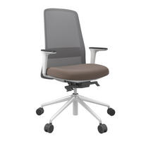 DREHSTUHL Grau, Weiß, Dunkelbraun  - Dunkelbraun/Weiß, MODERN, Kunststoff/Textil (70/103-115/70cm)