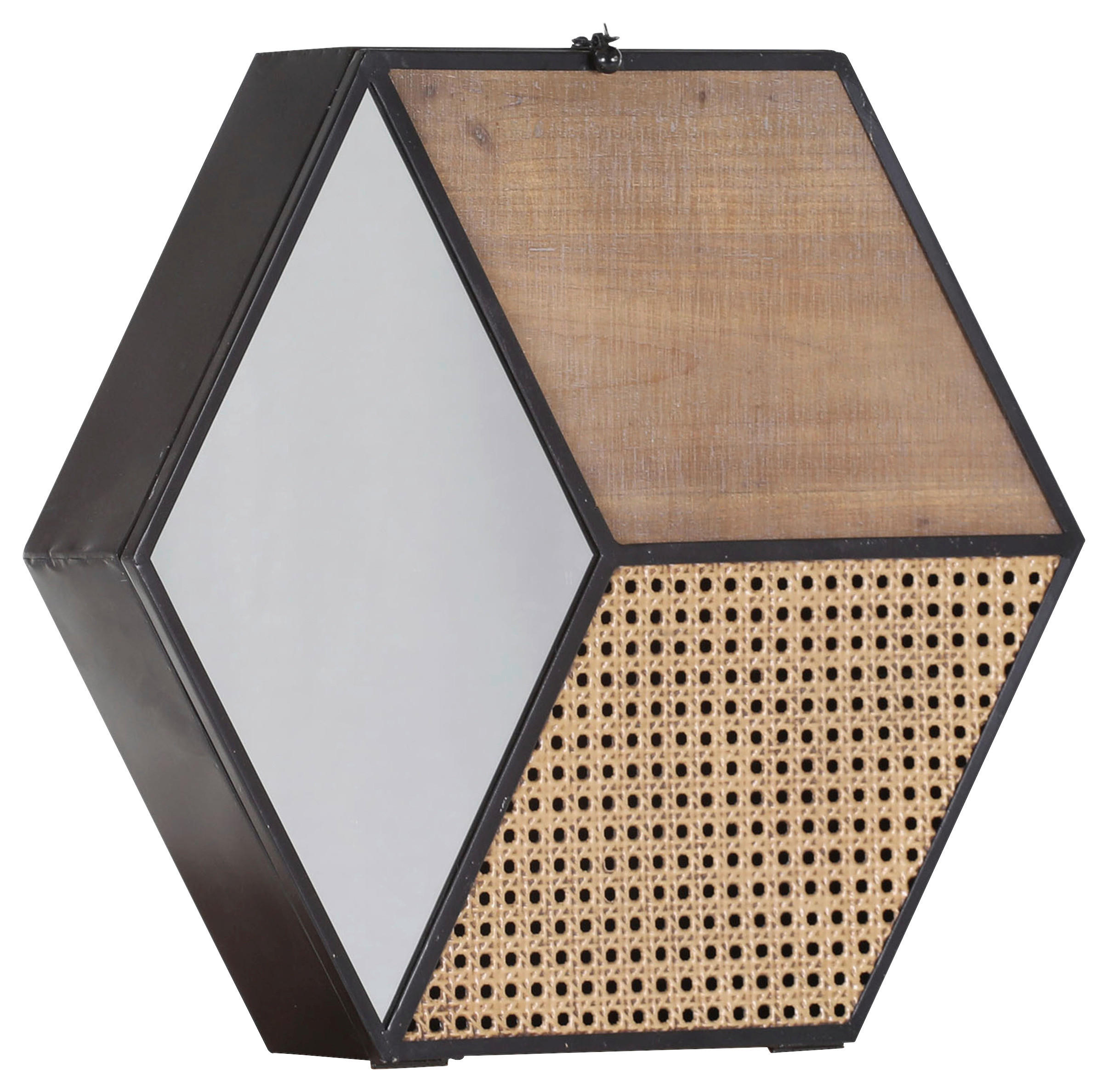 WANDSPIEGEL 60/11/53 cm    in oval  - Schwarz/Braun, Trend, Glas/Holzwerkstoff (60/11/53cm)