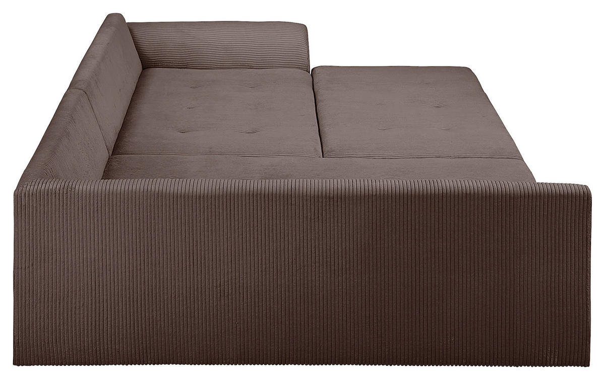ECKSOFA inkl. Hocker Ariella Braun Cord  - Naturfarben/Braun, Design, Holz/Textil (161/231cm) - Livetastic