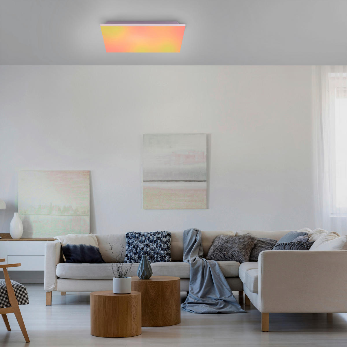 STROPNA LED-SVETILKA   27 W/2750 lm/2700-5000 K/230 V/ - bela, Trend, kovina/umetna masa (45/45/10cm) - Novel