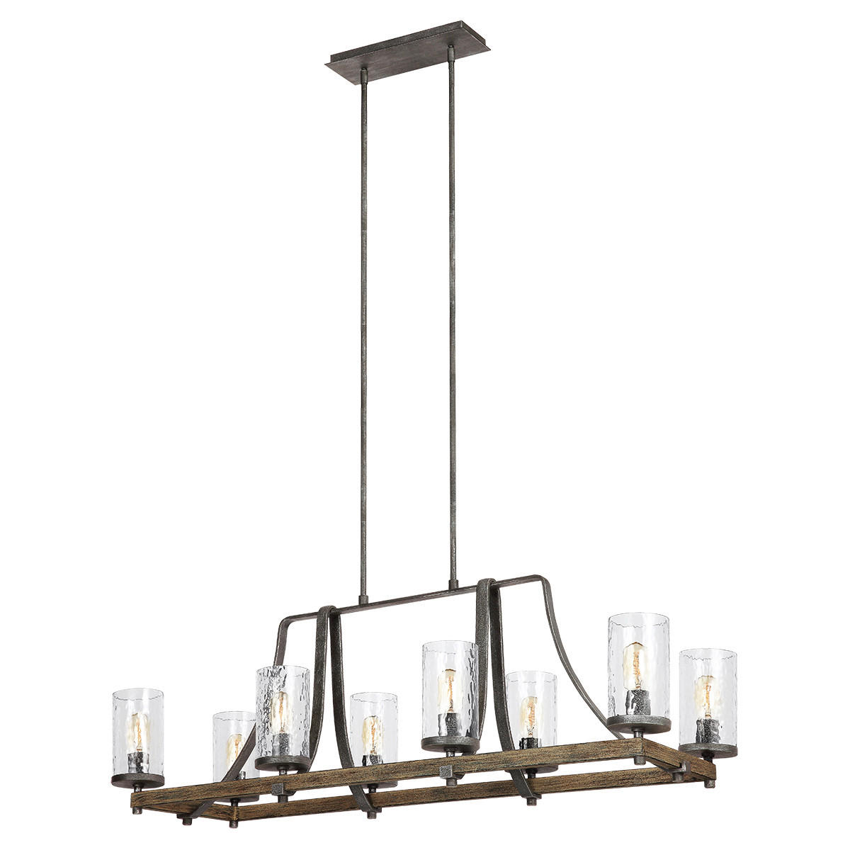 Elstead Lighting Kronleuchter Angelo Grau, Eiche 65.1x40.6x116.8 cm