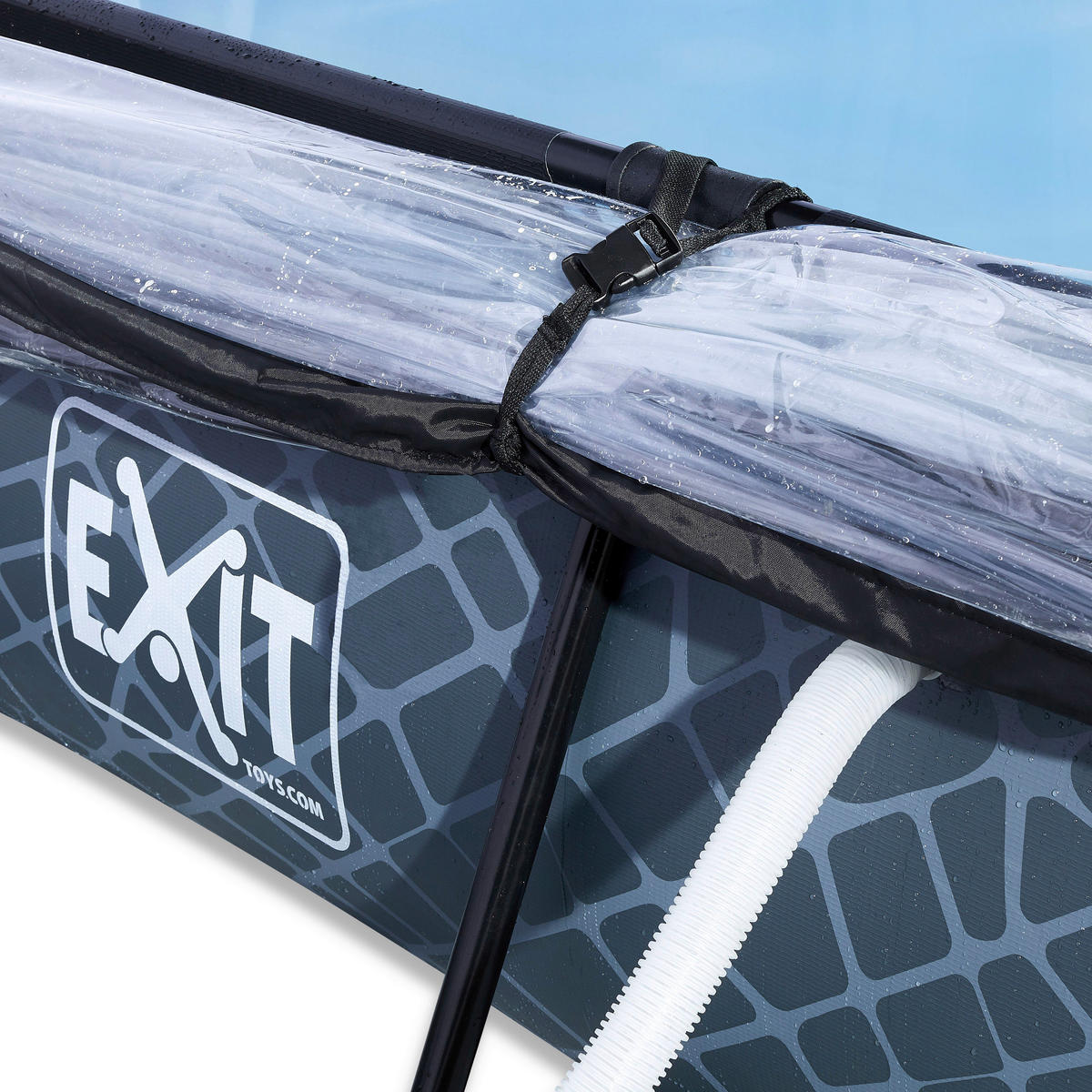 POOL-SET STONE 220/150/65 cm  - Grau, KONVENTIONELL, Metall (220/150/65cm) - EXIT Toys