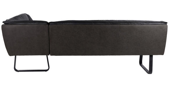 ECKBANK 178/237 cm  in Anthrazit  - Anthrazit/Schwarz, Design, Leder/Textil (178/237cm) - Novel