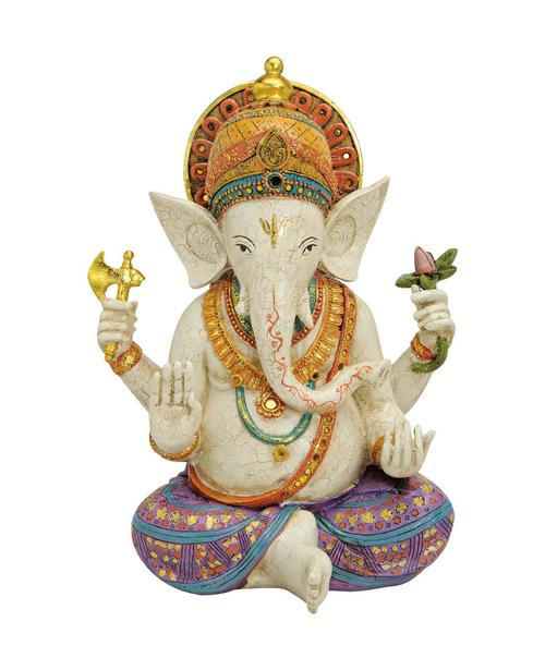 GANESHA 30/40/16 cm  - Lila/Goldfarben, LIFESTYLE, Kunststoff (30/40/16cm)