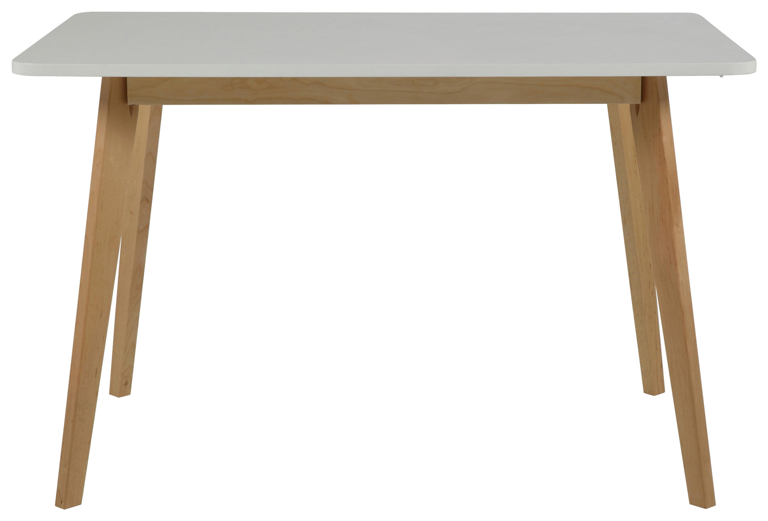 ESSTISCH Birke massiv rechteckig Weiß, Birkefarben  - Birkefarben/Weiß, KONVENTIONELL, Holz (120/80/75,5cm) - MID.YOU