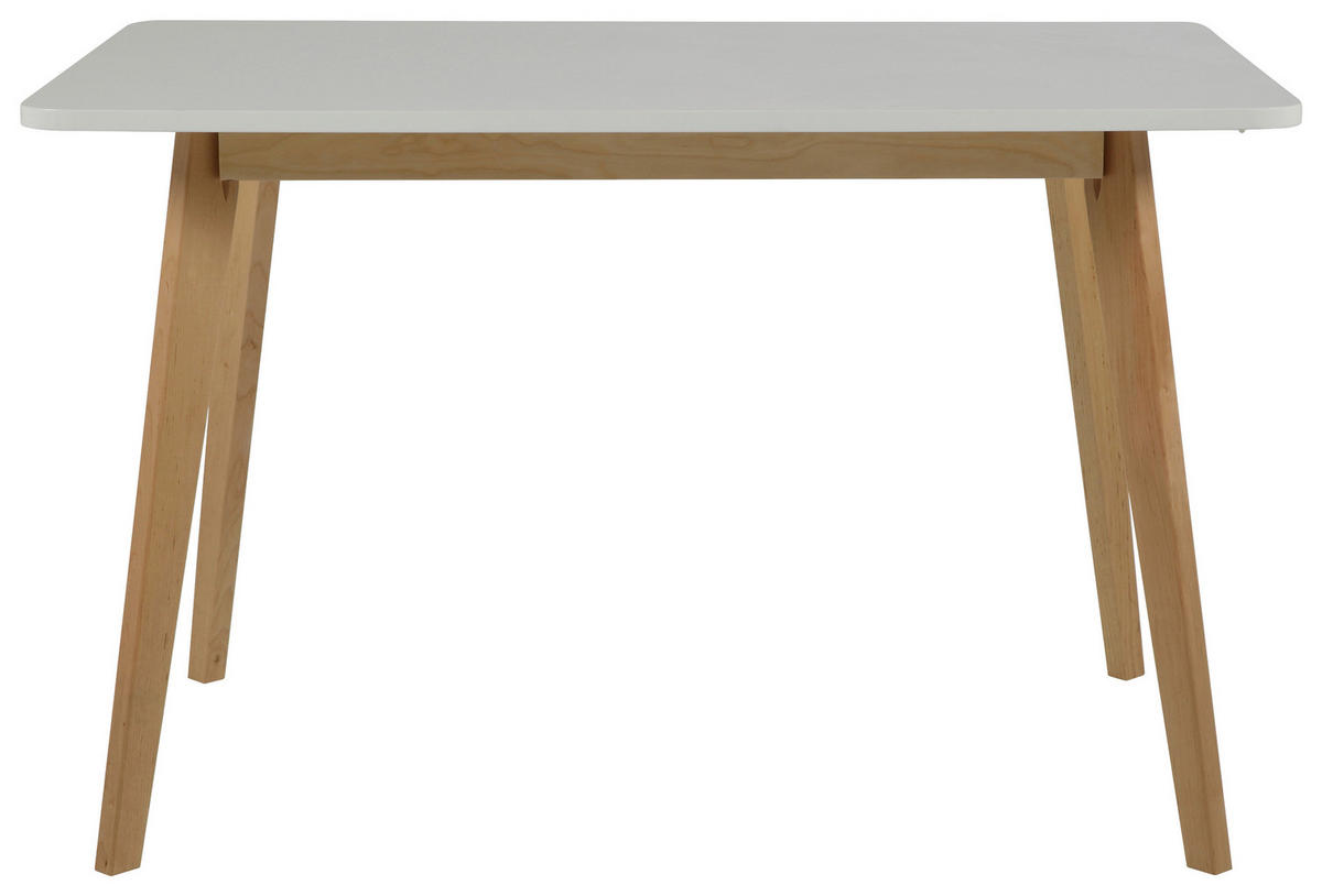 ESSTISCH Birke massiv rechteckig Weiß, Birkefarben  - Birkefarben/Weiß, KONVENTIONELL, Holz (120/80/75,5cm) - MID.YOU