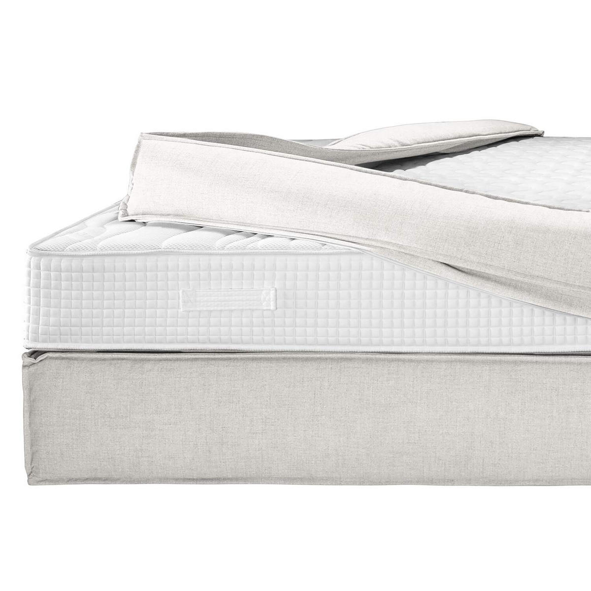 BOXSPRINGBETT 180/200 cm  in Creme  - Creme/Schwarz, Design, Textil (180/200cm) - home24