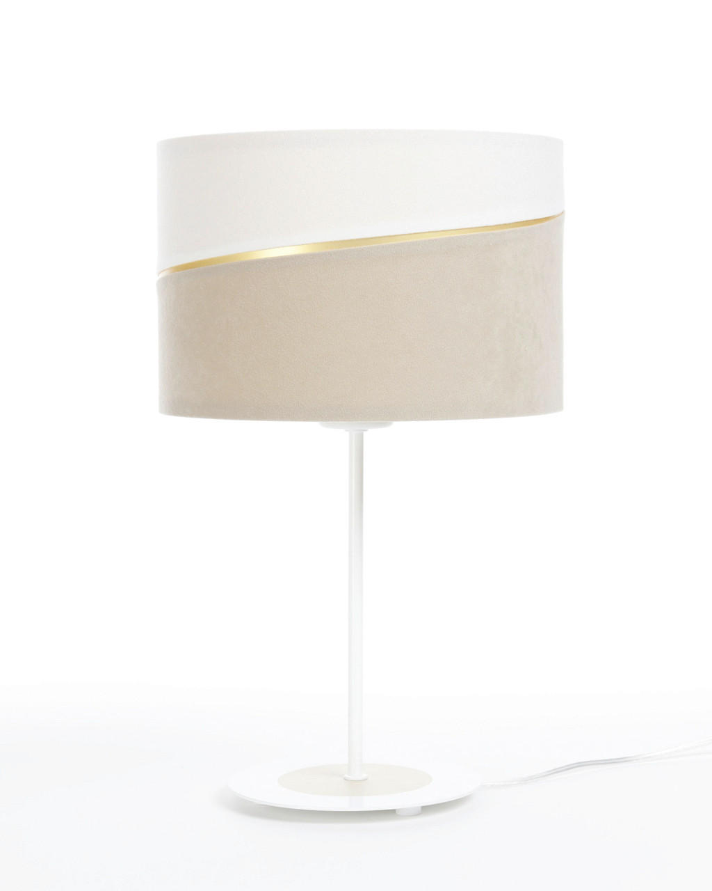 XXXLutz Tischleuchte Swing Weiß, Gold, Beige 41 cm
