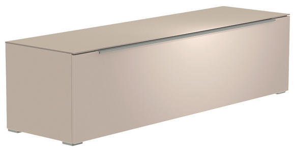 LOWBOARD Alufarben, Sandfarben  160/43/45 cm  - Sandfarben/Alufarben, Design, Glas/Holzwerkstoff (160/43/45cm) - Moderano