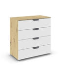 KOMMODE  in 80/81/42 cm  - Dunkelgrau/Weiß, Design, Holzwerkstoff/Metall (80/81/42cm) - Xora