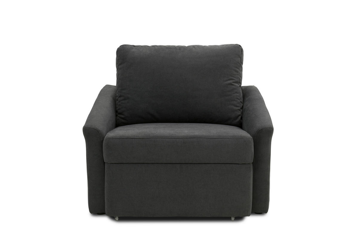 SCHLAFSESSEL RELAX BOX Mikrofaser Dunkelgrau    - Dunkelgrau/Beige, Basics, Kunststoff/Textil (108/86/96cm) - MID.YOU