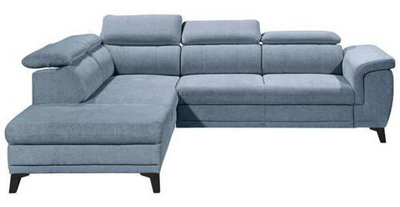 ECKSOFA Blau Mikrovelours  - Blau/Schwarz, MODERN, Kunststoff/Textil (231/274cm) - Carryhome