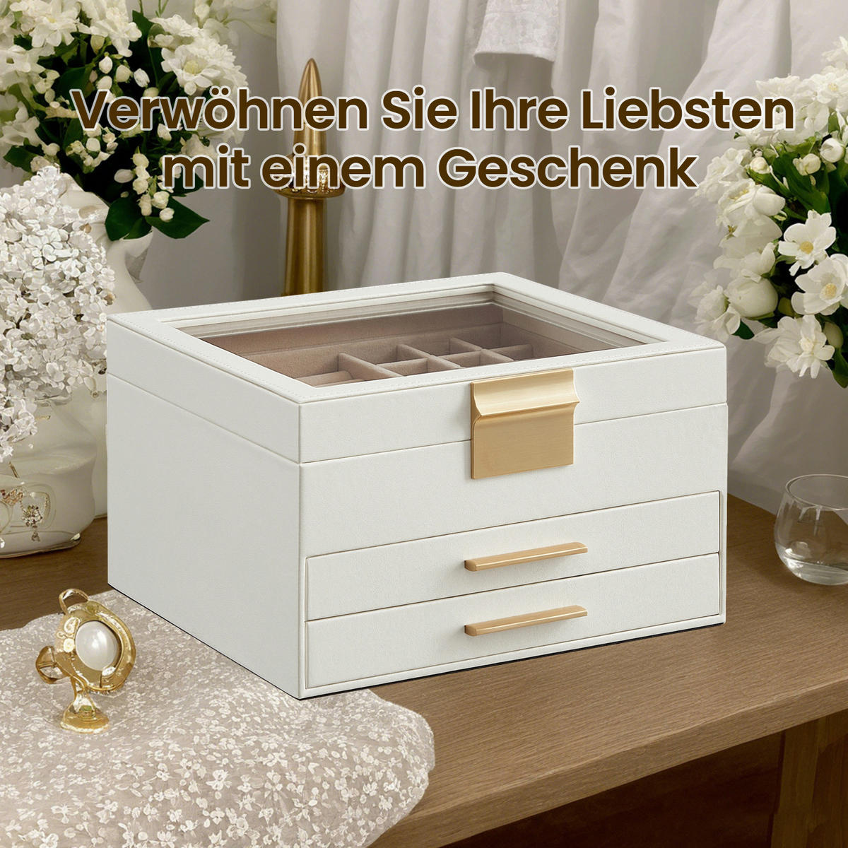 SCHMUCKKÄSTCHEN - Weiß, LIFESTYLE, Holzwerkstoff (23,1/13,5/20,3cm)