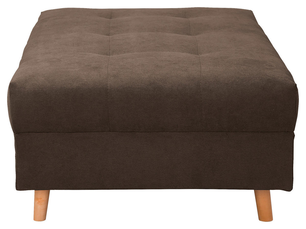 ECKSOFA inkl. Hocker Ariella in Mikrofaser Schlammfarben  161/231 cm  - Schlammfarben/Naturfarben, Design, Holz/Textil (161/231cm) - Livetastic