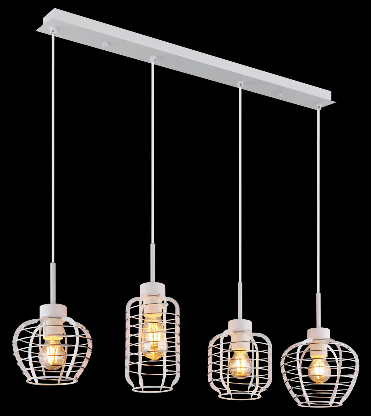 HÄNGELEUCHTE 90/20,5/120 cm  - Chromfarben/Weiß, Basics, Kunststoff/Metall (90/20,5/120cm) - Globo