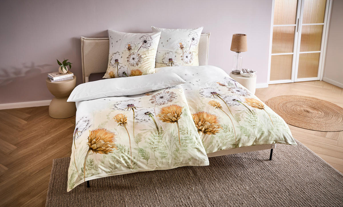 BETTWÄSCHE Natürlich Estella Makosatin 135/200 cm  - Naturfarben, Design, Textil (135/200cm) - Estella