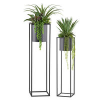 KUNSTPFLANZE Sukkulente 105/135 cm  - Schwarz/Grau, Design, Kunststoff/Metall (105/135cm) - P & B