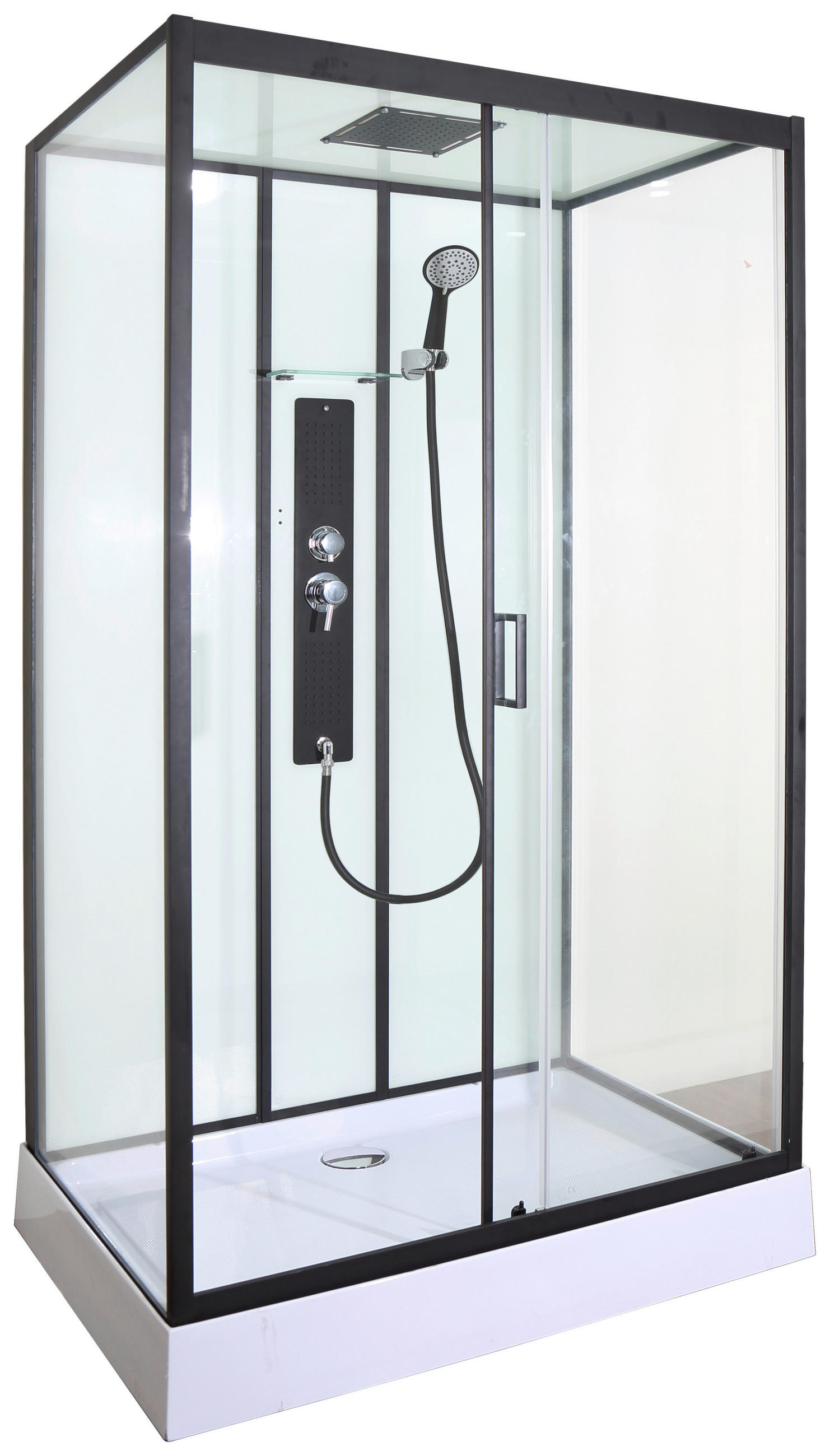 SPRCHOVÝ KOUT černá  - černá, Moderní, sklo (120/80/225cm) - Sanotechnik