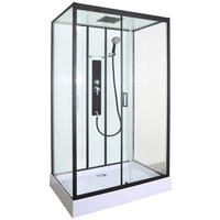 SPRCHOVÝ KOUT černá  - černá, Moderní, sklo (120/80/225cm) - Sanotechnik