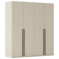 DREHTÜRENSCHRANK Champagner  - Champagner/Schwarz, Basics, Holzwerkstoff/Metall (201/223/61cm) - Novel
