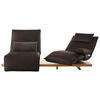2-SITZER-SOFA in Echtleder Braun  - Eichefarben/Schwarz, Natur, Leder/Holz (240/63/115cm) - Koinor